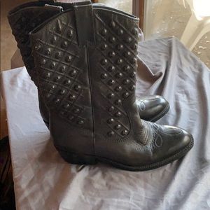 Lucky Brand black leather cowboy boots size 8.5